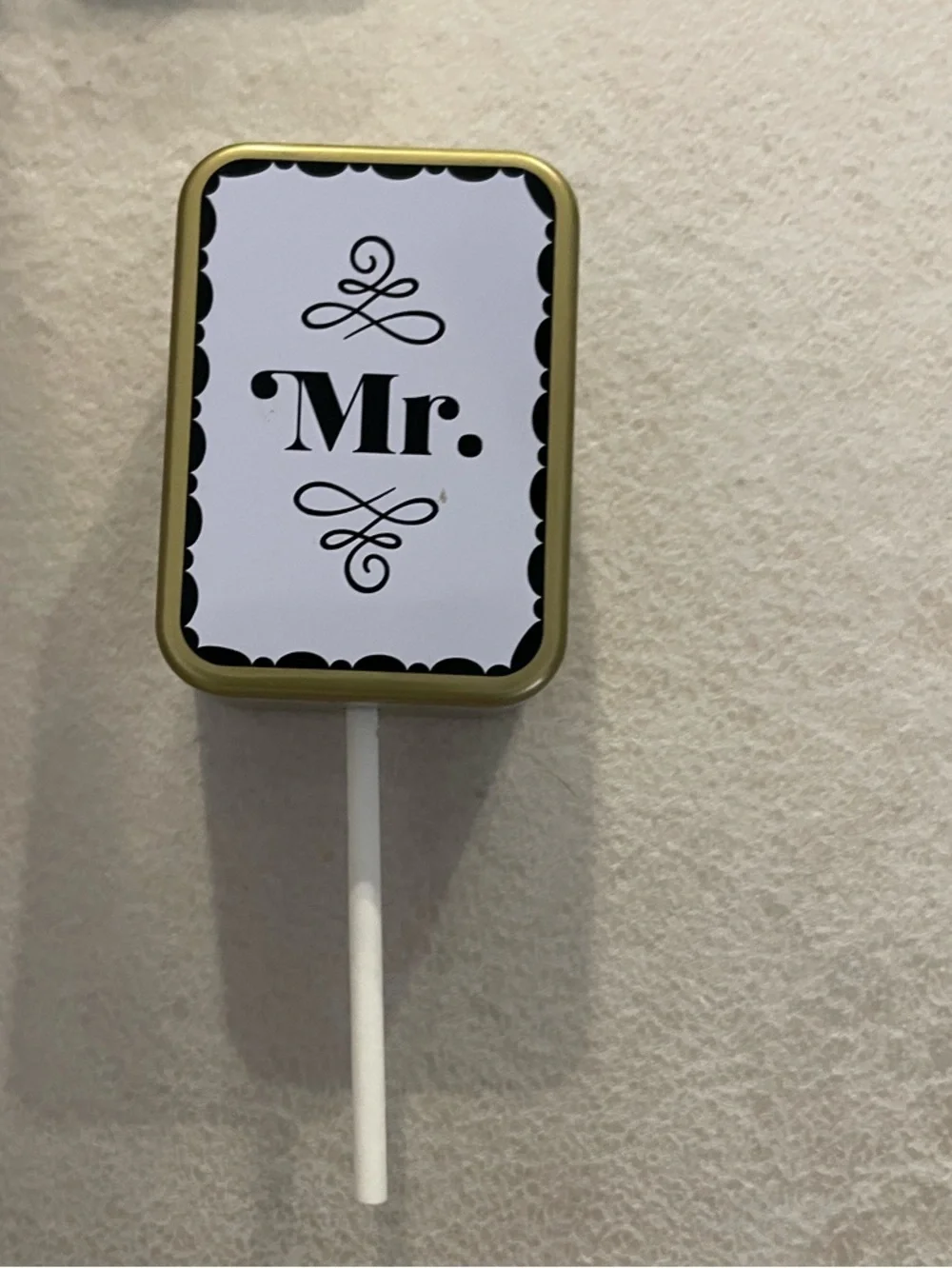 See’s Candies Groom Wedding Top Hat Lollipop Sucker Case Empty Tin Holder Gift